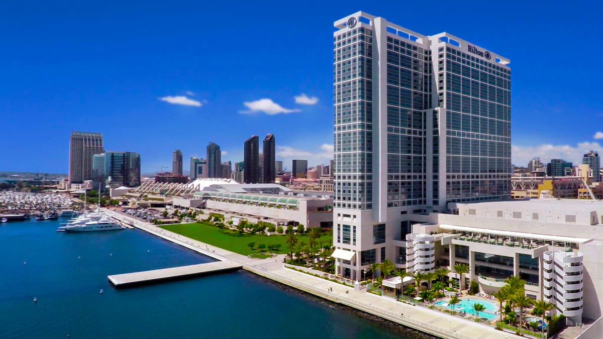 Areal shot of San Diego Bayfront